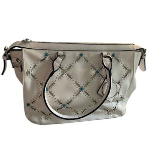 Katherine Malandrino  white leather toot bag purse